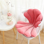 Luxurious Velvet Seal Shell Chair Cushion Unqiue Rose Pink Seat Pillow Upscale Restaurant Chair Decor Girly Room Decorations
