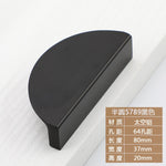 1pc Cabinet Drawer Handle and Knob Aluminum Furniture Handles Golden Black Nickle Semicircle Half Moon Matte Pull 64mm