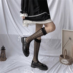 Sexy Japanese Style Stockings Lolita Bowknot Fishnet Knee Socks Anti-Snagging Women Hollow Lace Stocking Fish Net Pantyhose