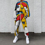 Spring New Streetwear Trend Long-Sleeve Two-Piece Set Women's Autumn Round Neck Loose Casual Sport Colorful Printed Sweater Suit