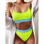 Gossina Women's Swimwear High Waist Bikini Sexy Woman Swimsuit Two Piece V Neck Bikini Set For Girls Beachwear Bathing Suit 2022