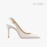 classic women singbacks women summer shoes covered toe thin heeled sandals fashion nude black white shoes for women sandals 8cm