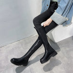 TUINANLE Chelsea Boots Chunky Boots Women Winter Shoes PU Leather Plush Ankle Boots Black Female Autumn Fashion Platform Booties