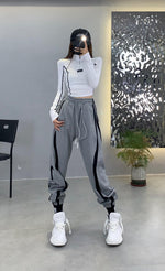 YornMona Women Cargo Pants 2022 Autumn Fashion Black Harajuku Sweapants Letters Print Jogger Trousers Streetwear