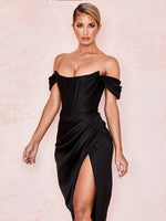 High Quality Satin Bodycon Dress Women Party Dress 2021 New Arrivals White Midi Bodycon Dress Celebrity Evening Club Dress