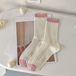 New 2023 Summer Women Socks Hollow Out Mesh Thin Breathable Cotton Long Socks Casual Fashion Solid Color School Girls Crew Socks