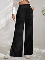 Women Pants Corduroy 2022 Autumn Winter Fashion Loose Full Length Trousers Solid Color Casual Female High Waist Wide Leg Pants