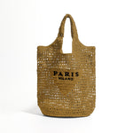 MABULA Luxury Design Women Plaited Raffia Straw Bag Large Capacity Casual Tote Handbag Hollow Summer Beach Vacation Shoulder Bag