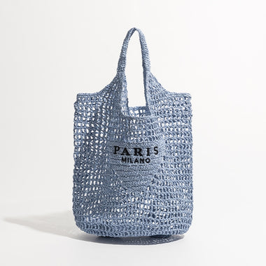 MABULA Luxury Design Women Plaited Raffia Straw Bag Large Capacity Casual Tote Handbag Hollow Summer Beach Vacation Shoulder Bag