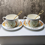 New Arrival Top Grade Bone Porcelain Coffee Cups Vintage Ceramic Cups On-glazed Advanced Tea Cups And Saucers Sets Luxury Gifts