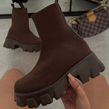 Women Boots White Black Platform Botas Mujer 2022 New Winter Boots Shoes For Women Heels Platform Shoes Short Ankle Boots Female