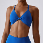 NCLAGEN Yoga Sports Bra Women's Halter Crop Tops Push-up Medium Support Crossover Tight-fitting Exercise Running Fitness Bikini