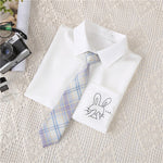 Women White Blouses Shirts Short Sleeve Print Rabbit Lapel 2023 Summer Tops Female Clothing Preppy Style JK Uniform Blusas