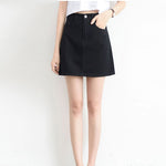 Zoki Sexy Women Denim Mini Skirt Fashion Summer High Waist Korean Black Skirt Blue Package Hip Jeans Harajuku Cotton S-3XL