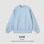 Heavy washing water plus fleece semi-turtleneck sweater