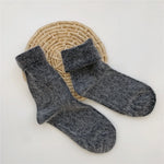 Solid Rabbit Hair Woman Socks Winter Thick Warmer Long Socks Japanese Kawaii Cute Thermal Cashmere Christmas Sock New Year Gifts