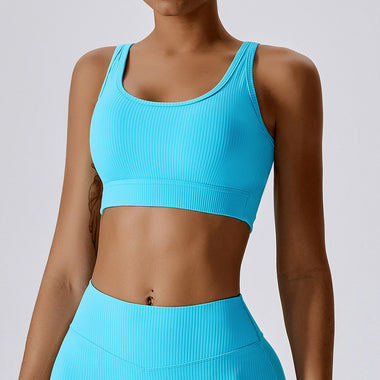NCLAGEN Yoga Vest-type Bra Cross Strap Back Pilates Padded Running Crop Tank Top Women Push Up Gym Clothes Quick-drying Fitness