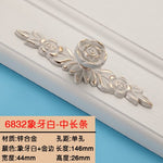 1PCS European Ivory Rose style Cabinet Handles and Knobs Modern Simple Wardrobe Drawer Door Pulls Furniture Hardware