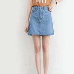 Zoki Sexy Women Denim Mini Skirt Fashion Summer High Waist Korean Black Skirt Blue Package Hip Jeans Harajuku Cotton S-3XL