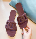 Sexy Open Toe Woman Sandal Summer Cutouts Flat Shoes Beach Wearing Shoes Slides Red Black Green Blue