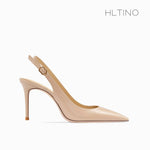 classic women singbacks women summer shoes covered toe thin heeled sandals fashion nude black white shoes for women sandals 8cm