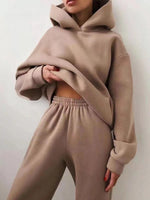 Winter Two Piece Sets Women Tracksuit Oversized Suit 2023 Autumn Trouser Suits Female Sweatshirt Solid Sports Hoodie Sportswear