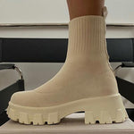 Women Boots White Black Platform Botas Mujer 2022 New Winter Boots Shoes For Women Heels Platform Shoes Short Ankle Boots Female