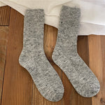 New Winter Socks Women 13.3% Cashmere Wool Thicken Warm Women Socks Sox Japanese Fashion Harajuku Solid Color Thermal Long Socks