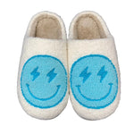 ASIFN Smile Face Slippers Women Men Fluffy House Cute Smile Print Gift Fleece Flat Ladies Indoor Winter Shoes
