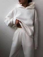 Winter Two Piece Sets Women Tracksuit Oversized Suit 2023 Autumn Trouser Suits Female Sweatshirt Solid Sports Hoodie Sportswear