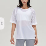 NCLAGEN Women Short Sleeve Sports T-shirt Mesh Breathable Quick Drying Summer Loose Leisure Fitness Top GYM Running Yoga Blouse