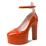 Platform Pumps For Women Chunky High Heel Ankle Strap Fashion Pointed Toe Brand New Shoes 2022 Trendy Sexy Luxury Shoe Summer