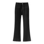 FSLE Women Black Skinny Bootcut Jeans Retro High Waist Cotton Stretch Denim Mopping Pants Back Slit Design 2023 Fall Female Jean