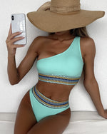 Contrast Trim Sport Bikini High Waist Swimsuit 2023 Sexy Swimwear Female Swimming Suit For Women Bathing Solid Beachwear Summer