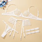 MIRABELLE Rhinestone Chain Lingerie Sexy Women's Underwear Fancy Transparent Kit Sensual Garter Thongs Intimate Erotic Outfits