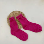 Solid Rabbit Hair Woman Socks Winter Thick Warmer Long Socks Japanese Kawaii Cute Thermal Cashmere Christmas Sock New Year Gifts