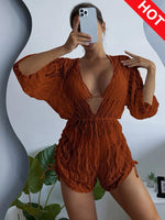 2023 3PCS Lace Hollow Out Bikini For Women Sexy Swimwear Female Pleated Cover Up Swimsuit Beach Wear New Brazilian Bathing Suit