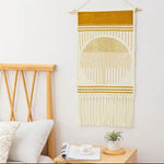 Wall Hanging Macrame Tapestry Home Decor Cotton Tassel Handmade Woven Bohemian geometric canvas Art background cloth tapestry