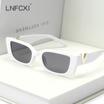 LNFCXI Retro Small Frame Cat Eye Sunglasses for Women Luxury V  Sun Glasses Men Fashion Jelly Sunglasses with Metal Hinges
