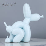 Animals Figurine Resin Cute Squat Poop Balloon Dog Shape Statue Art Sculpture Figurine Craftwork Tabletop Home Decor Accessories