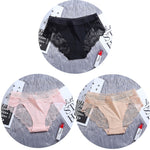 3Pcs/Lot Lace Women's Panties Sets Ice Silk Seamless Underwear Female Transparent  Briefs Mid-Rise Lady Panty Woman Lingerie