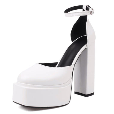 RIBETRINI Platform Chunky Heeled Ankle Strap Pumps Shoes Woman Spring Summer 2022 Heel Women Shoe Fashion Sexy Sandal Brand New