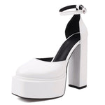 RIBETRINI Platform Chunky Heeled Ankle Strap Pumps Shoes Woman Spring Summer 2022 Heel Women Shoe Fashion Sexy Sandal Brand New