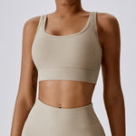 NCLAGEN Yoga Vest-type Bra Cross Strap Back Pilates Padded Running Crop Tank Top Women Push Up Gym Clothes Quick-drying Fitness
