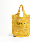 MABULA Luxury Design Women Plaited Raffia Straw Bag Large Capacity Casual Tote Handbag Hollow Summer Beach Vacation Shoulder Bag