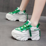 2023 Autumn Women's Casual Sports High Platform Shoes All-match Comfortable Women's Chunky Sneakers Mesh Breathable Spring Shoes