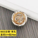 1PCS European Ivory Rose style Cabinet Handles and Knobs Modern Simple Wardrobe Drawer Door Pulls Furniture Hardware