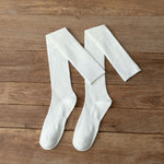 Cotton Knitting Women Stockings JK Japanese Style Girls Cute Long Socks Thigh High Stockings Fashion Solid Color Knee High Socks