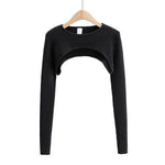 T-shirts Women Long-sleeve Sunscreen Spring Summer O-neck Designed Chic Popular Ins Hotsweet Slim Sexy Crop Tops Stylish Leisure