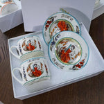 New Arrival Top Grade Bone Porcelain Coffee Cups Vintage Ceramic Cups On-glazed Advanced Tea Cups And Saucers Sets Luxury Gifts